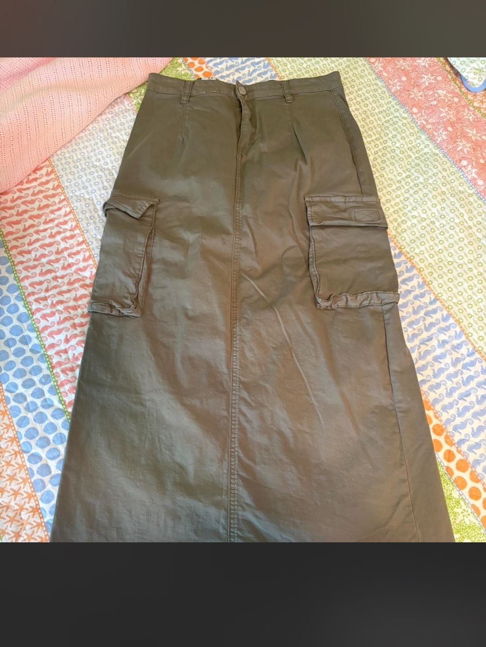 PacSun Olive Green Cargo Maxi Skirt